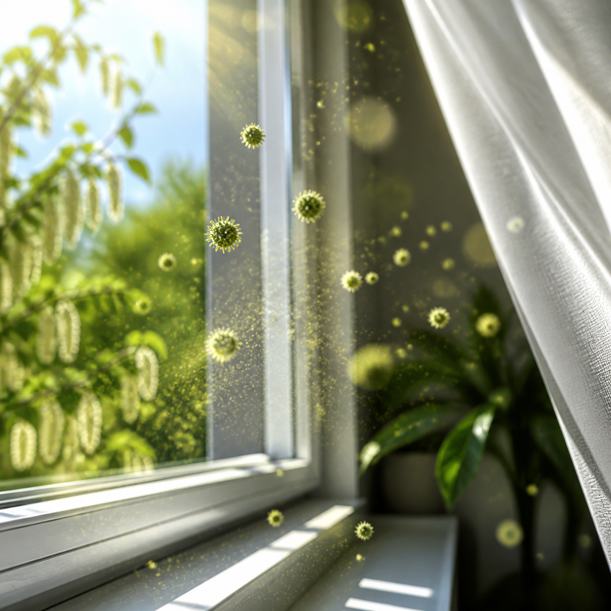 Pollen und Allergene am Fenster